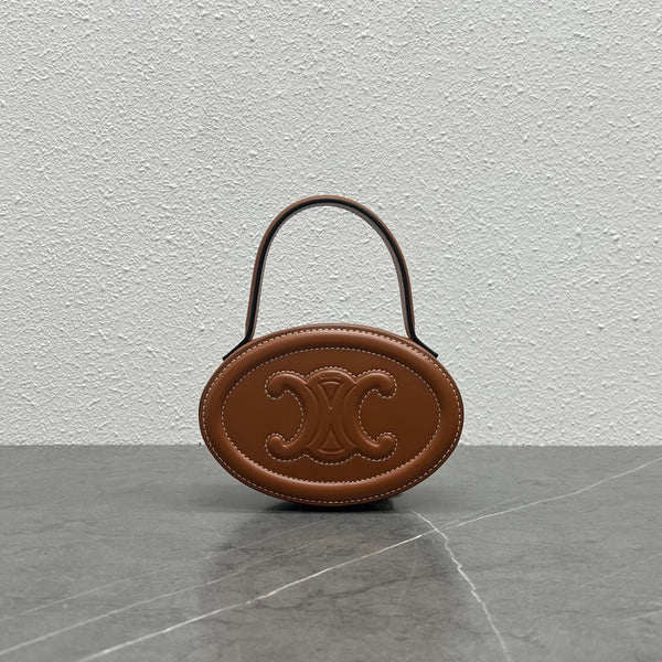 Celine Oval Minaudière Cuir Triomphe Brown Calfskin