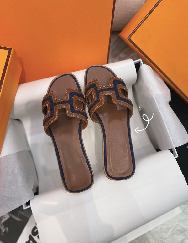 Oran Sandal Brown/Black Leather