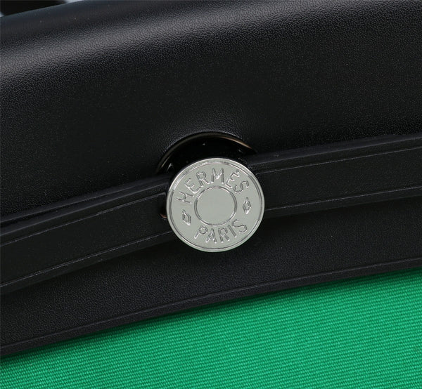 HM HERBAG ZIP 31 TELA VERDE MARE E NERA
