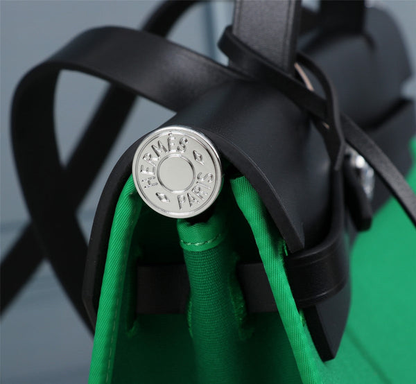 HM HERBAG ZIP 31 TELA VERDE MARE E NERA