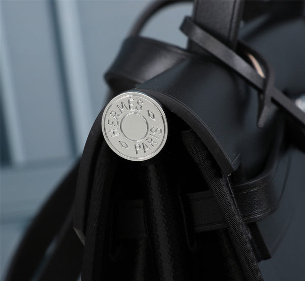 HM HERBAG ZIP 31 NERO E BIANCO PELLE DI VITELLO