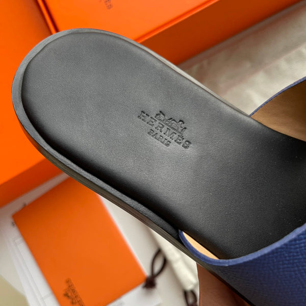 HM Men's Izmir Slide Blu Pelle di Pecora 538560