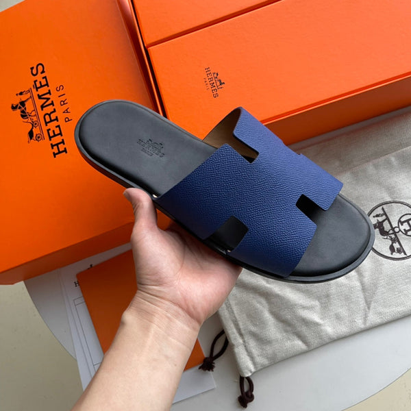 HM Men's Izmir Slide Blu Pelle di Pecora 538560