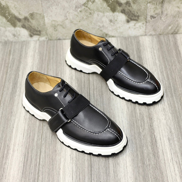 HM DERBY LACE-UP SHOES BLACK CALFSKIN