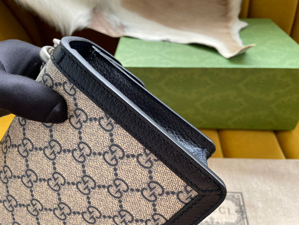 BORSA A TRACOLLA DYONYSUS 25 IN TESSUTO JACQUARD BEIGE E BORDI IN PELLE DI VITELLO NERA, FERRAMENTA ARGENTO