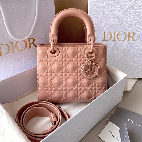 SMALL LADY 20 BLUSH ULTRAMATTE LAMBSKIN MOTIVO DIAMANTE