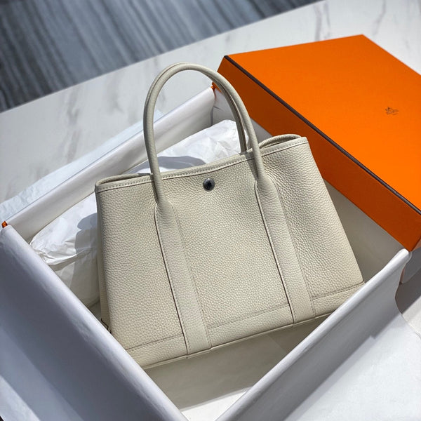 HM GARDEN PARTY 30 WHITE CALFSKIN