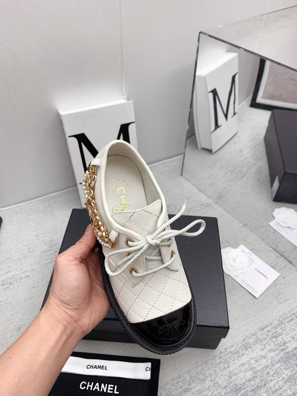 CC 26s Oxford Shoes 4cm Pearl Leather 162951