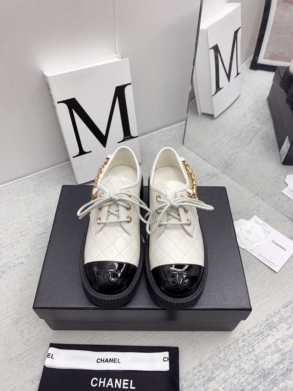 CC 26s Oxford Shoes 4cm Pearl Leather 162951