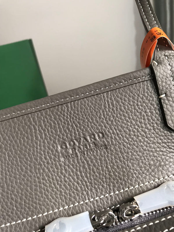 BORSA HARDY PM 40 IN TELA GOYARDINE GRIGIA E RIFINITURE IN PELLE TAURILLON