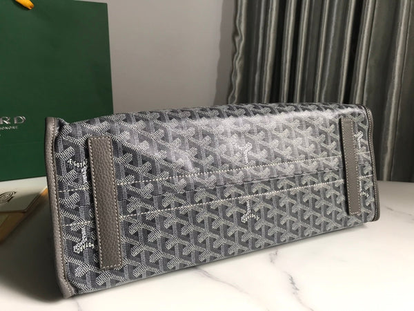 BORSA HARDY PM 40 IN TELA GOYARDINE GRIGIA E RIFINITURE IN PELLE TAURILLON