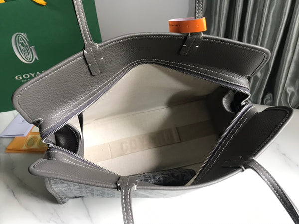 BORSA HARDY PM 40 IN TELA GOYARDINE GRIGIA E RIFINITURE IN PELLE TAURILLON