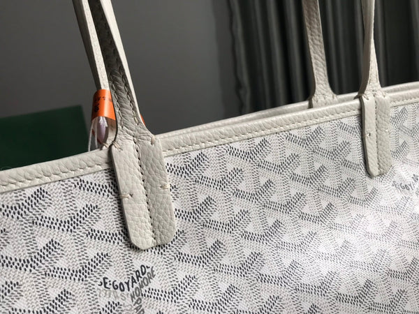 BORSA HARDY PM 40 IN TELA GOYARDINE BIANCA E RIFINITURE IN PELLE TAURILLON