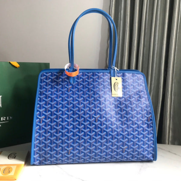 BORSA HARDY PM 40 IN TELA GOYARDINE AZZURRO CIELO E RIFINITURE IN PELLE TAURILLON