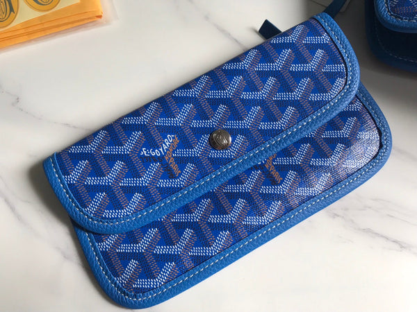 BORSA HARDY PM 40 IN TELA GOYARDINE AZZURRO CIELO E RIFINITURE IN PELLE TAURILLON