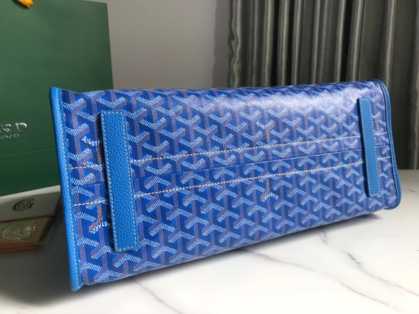 BORSA HARDY PM 40 IN TELA GOYARDINE AZZURRO CIELO E RIFINITURE IN PELLE TAURILLON