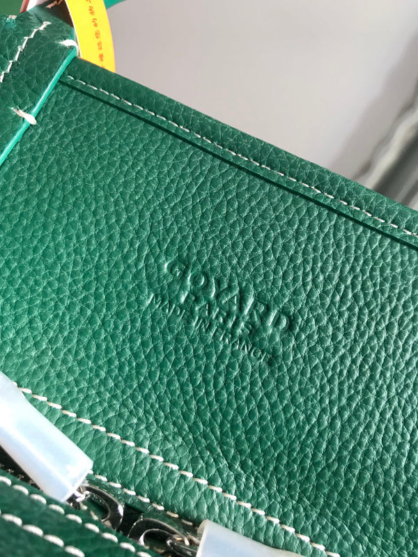 BORSA HARDY PM 40 IN TELA GOYARDINE VERDE E RIFINITURE IN PELLE TAURILLON