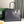 BORSA HARDY PM 40 IN TELA GOYARDINE BLU NAVY E FINITURE IN PELLE TAURILLON NERA