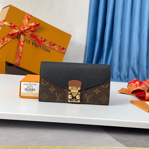 LV M58415 Pallas Wallet Black Monogram Canvas 221565