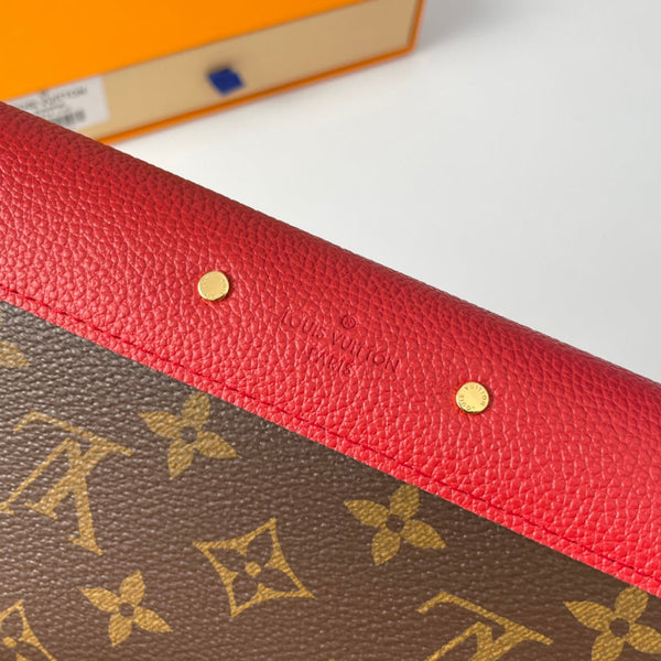 Portafoglio Pallas LV M58414 in tela monogramma rossa 221569