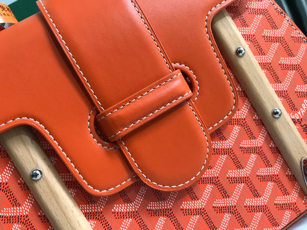 BORSA SAÏGON PM 28 IN TELA GOYARDINE ROSSA E ARANCIONE E PELLE DI VITELLO