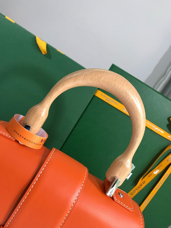 BORSA SAÏGON PM 28 IN TELA GOYARDINE ROSSA E ARANCIONE E PELLE DI VITELLO