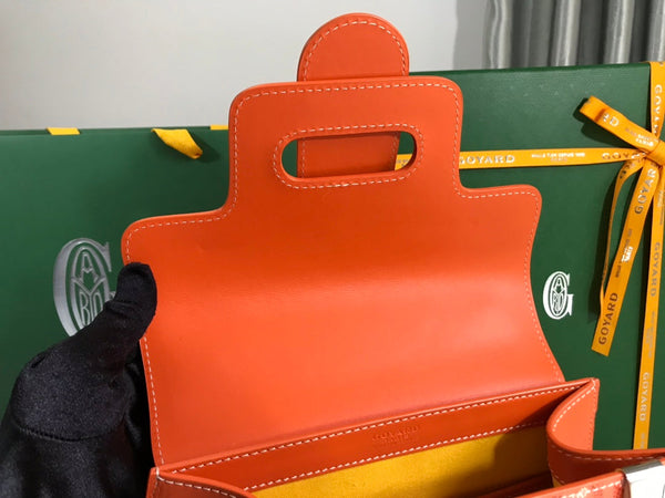 BORSA SAÏGON PM 28 IN TELA GOYARDINE ROSSA E ARANCIONE E PELLE DI VITELLO