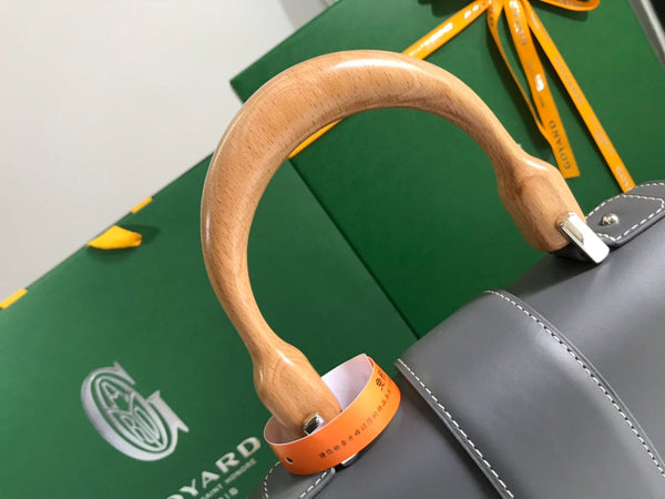 BORSA SAÏGON PM 28 IN TELA GOYARDINE GRIGIA E PELLE DI VITELLO