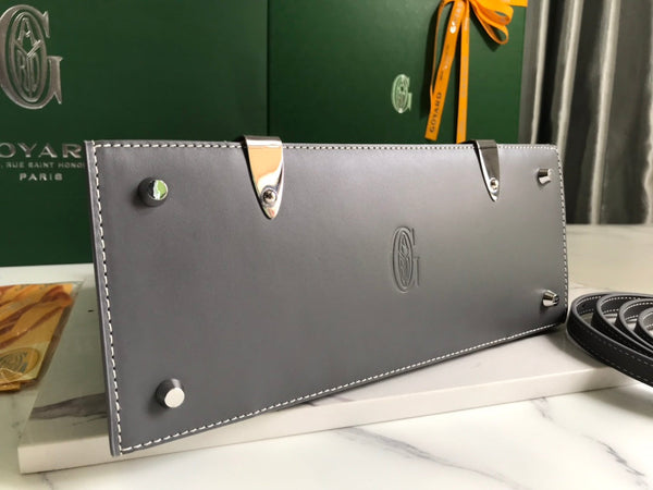 BORSA SAÏGON PM 28 IN TELA GOYARDINE GRIGIA E PELLE DI VITELLO