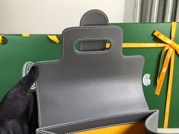 BORSA SAÏGON PM 28 IN TELA GOYARDINE GRIGIA E PELLE DI VITELLO
