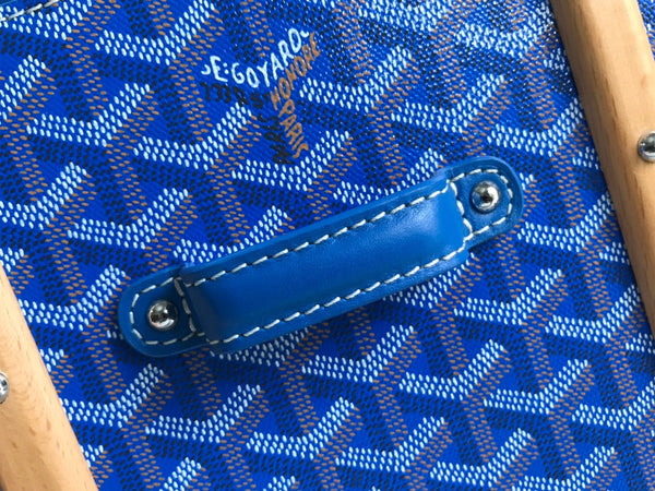 BORSA SAÏGON PM 28 IN TELA GOYARDINE BLU CURIOSO E PELLE DI VITELLO