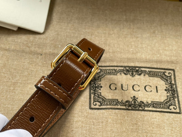 BORSA CON G 22 INTERCETTATA IN TELA EBANO BEIGE E RIFINITURE IN PELLE DI VITELLO MARRONE