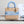LADY 24 BASKET BAG IN BLUE OBLIQUE JACQUARD MIX BEIGE WICKER
