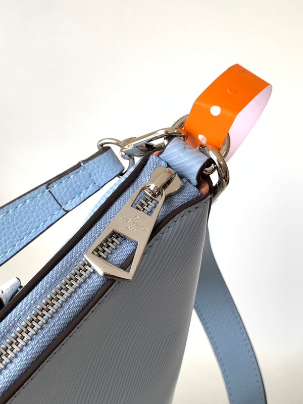 LV Marelle 25cm Pelle bovina Epi Grain blu Metallo HW