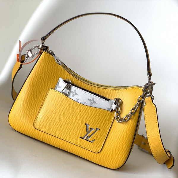 LV Marelle 25cm Pelle bovina Epi Grain gialla Metallo HW