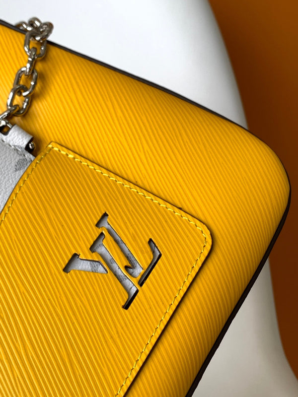 LV Marelle 25cm Pelle bovina Epi Grain gialla Metallo HW