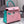 KELLY BAG 20 IN FLAMINGO PINK MIX CYAN BLUE OSTRICH LEATHER WITH SILVER HARDWARE (MADE - TO - ODER)