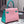 KELLY BAG 20 IN FLAMINGO PINK MIX CYAN BLUE OSTRICH LEATHER WITH SILVER HARDWARE (MADE - TO - ODER)