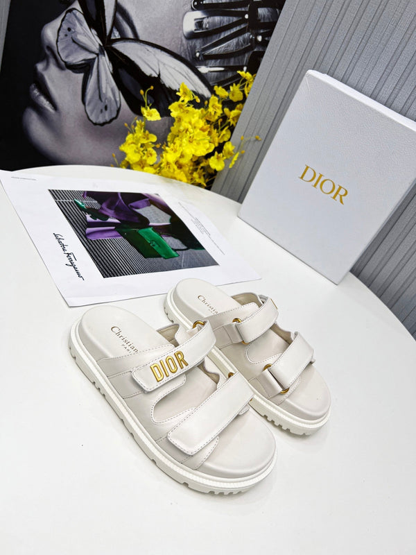 cd dioract dad sandal mule pelle di agnello bianca
