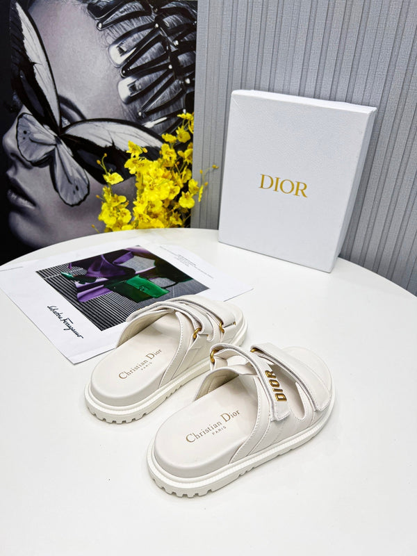 cd dioract dad sandal mule pelle di agnello bianca