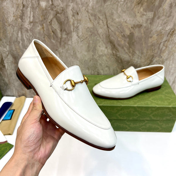 GG Men's Jordaan Loafer White Patent Leather 550350