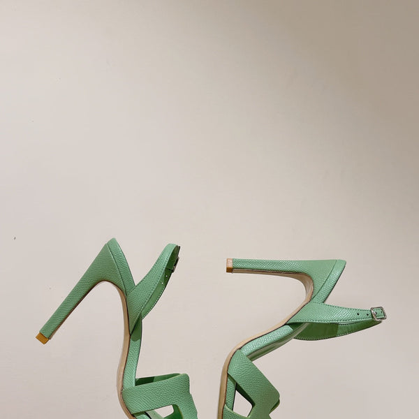 SLINGBACK SANDAL ETERNITE 105 EMERALD LAMBSKIN