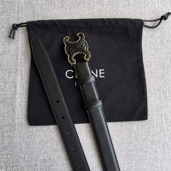 Medium Cuir Triomphe Belt 25mm Black Calfskin