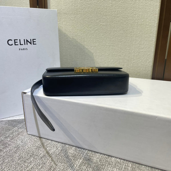 cinturino in pelle di vitello nera classic triomphe 20 hardware dorato