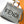 Borsa Fend Sunshine Medium 35 in pelle grigia 