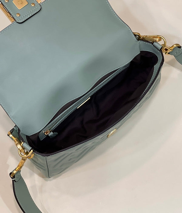 Baguette 27cm Powder Blue Lambskin Gold Hardware
