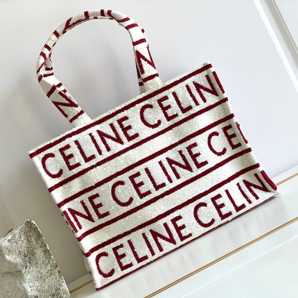 BORSA TOTE CON LETTERA 41 TESSUTO BIANCO ROSSO