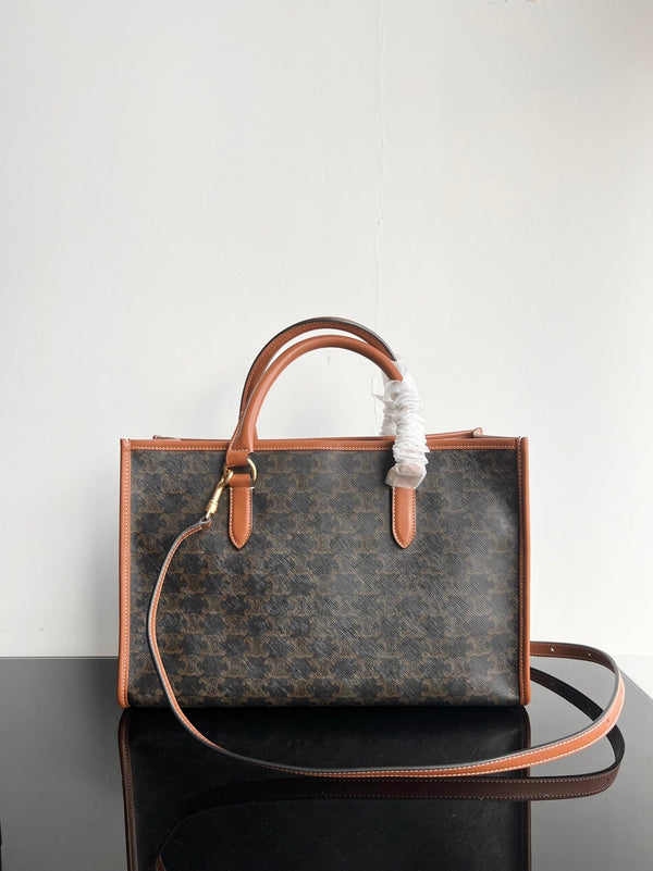 BORSA TRIPHOME CABAS 35 IN PELLE DI VITELLO NERA