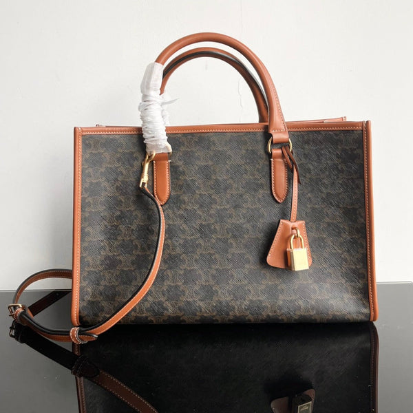 BORSA TRIPHOME CABAS 35 IN PELLE DI VITELLO NERA