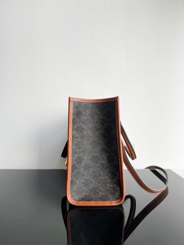 BORSA TRIPHOME CABAS 35 IN PELLE DI VITELLO NERA